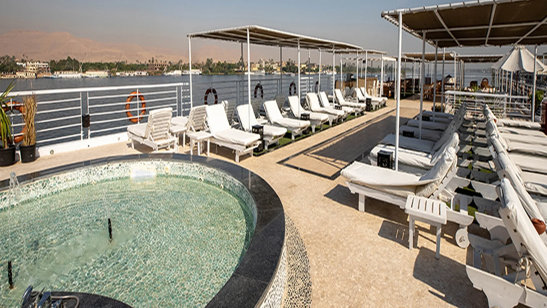 Sun deck of the Farida Nile Cruise Nile cruise